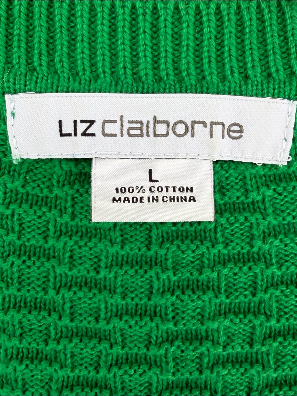 Liz Claiborne Green Button-Front Textured V-Neck Cardigan - Picture 6 of 6